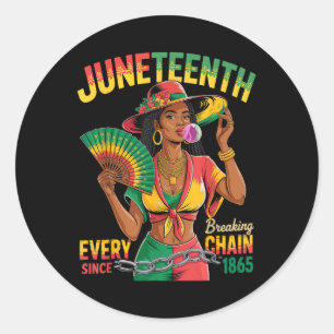 Pegatina Redonda La libertad de las mujeres negras en junio recorda