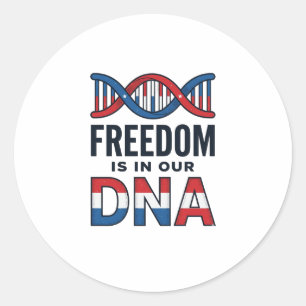 Pegatina Redonda La Libertad Está En Nuestro ADN Camiseta Vector Pa