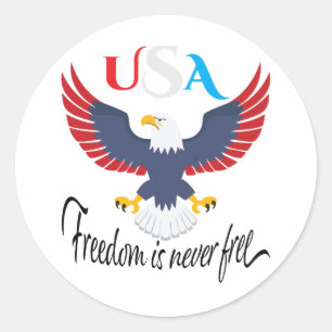 Pegatina Redonda La Libertad Nunca Es Gratuita USA