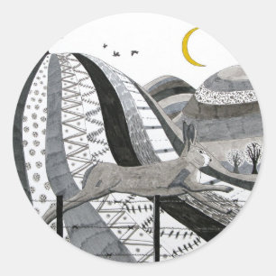 Pegatina Redonda La liebre