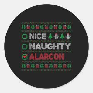 Pegatina Redonda La lista de Navidades de Nice Naughty ALARCON es f