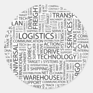 Pegatina Redonda La LOGÍSTICA modela con palabras