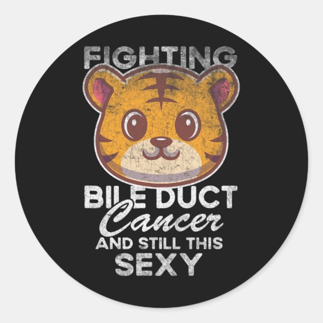 Pegatina Redonda La Lucha Contra El Cáncer Del Ducado Bile Sigue Si (Anverso)