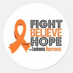 Pegatina Redonda La lucha cree la esperanza - leucemia