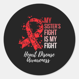 Pegatina Redonda La lucha de la hermana es mi lucha contra la enfer