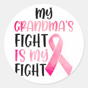 Pegatina Redonda La lucha de mi abuela es mi lucha contra el cáncer