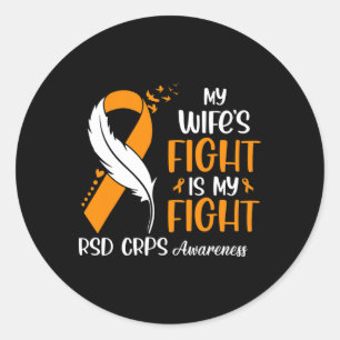 Pegatina Redonda La lucha de mi esposa es por la conciencia de Rsd 