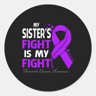 Pegatina Redonda La lucha de mi hermana contra el cáncer de páncrea