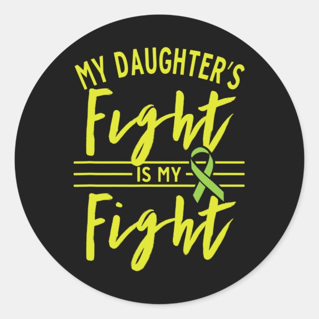 Pegatina Redonda La lucha de mi hija es la enfermedad renal de mi l (Anverso)