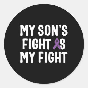 Pegatina Redonda La lucha de mi hijo es consciente de mi lucha cont