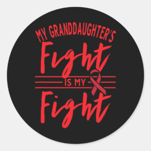 Pegatina Redonda La lucha de mi nieta es mi lucha Cáncer de sangre