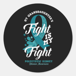 Pegatina Redonda La lucha de mi nieta es mi lucha por la conciencia