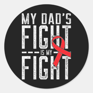 Pegatina Redonda La lucha de mi papá es mi lucha contra el cáncer d