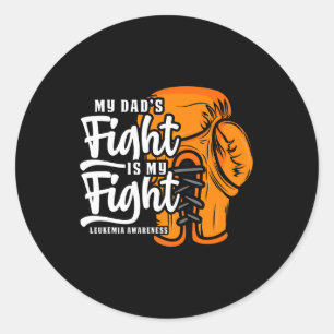 Pegatina Redonda La lucha de mi papá es mi lucha. Leucemia por boxe