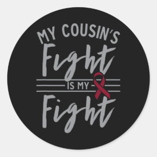 Pegatina Redonda La lucha de mi primo es mi anemia falciforme A