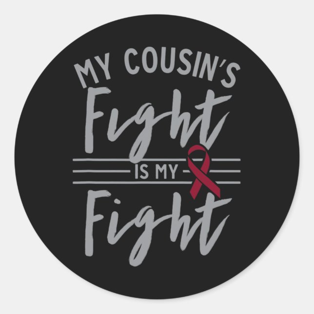 Pegatina Redonda La lucha de mi primo es mi anemia falciforme A (Anverso)