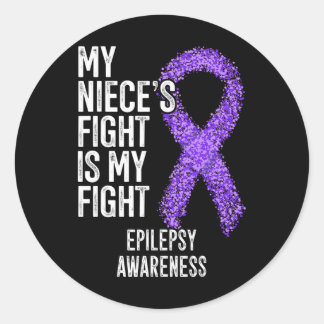 Pegatina Redonda La lucha de mi sobrina es conciencia de la epileps
