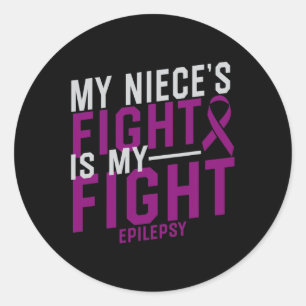 Pegatina Redonda La lucha de mi sobrina es conciencia de la epileps