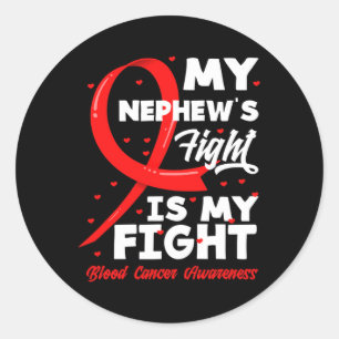 Pegatina Redonda La lucha de mi sobrino es contra el cáncer de sang