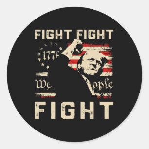 Pegatina Redonda La lucha de Trump contra 1776 We The People Flag T