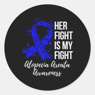 Pegatina Redonda La Lucha Es Mi Lucha Alopecia Areata Conciencia