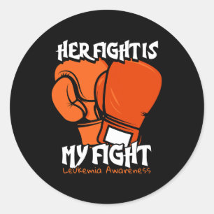 Pegatina Redonda La Lucha Es Mi Lucha Contra El Boxeo. Naranja Leuc
