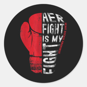 Pegatina Redonda La lucha es mi lucha contra la enfermedad del cora