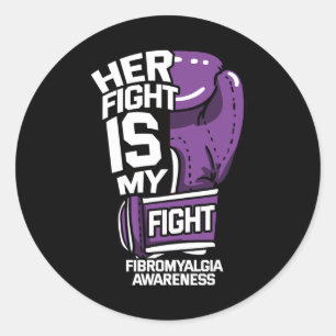 Pegatina Redonda La Lucha Es Mi Lucha Contra La Fibromialgia