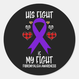 Pegatina Redonda La lucha es mi lucha contra la fibromialgia Cinta