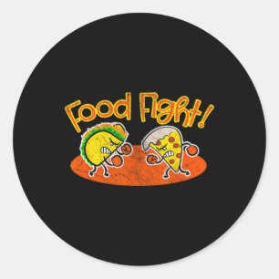 Pegatina Redonda La lucha por la comida - Funny Personalizado de Ta