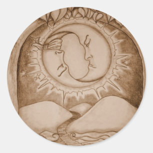 Pegatina Redonda La Luna