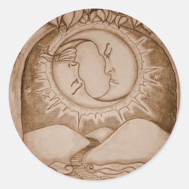 Pegatina Redonda La Luna (Anverso)