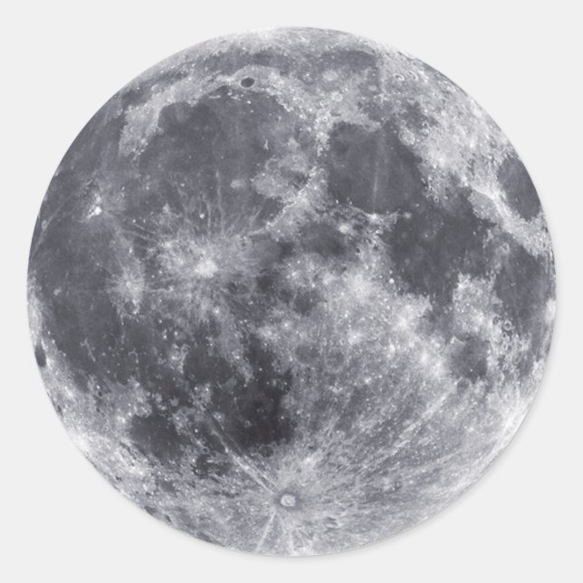 Pegatina Redonda La Luna (Anverso)