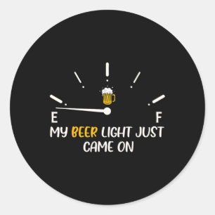 Pegatina Redonda La luz de las cervezas llegó con el Día del Padre
