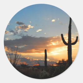 Pegatina Redonda La luz se desvanece en un incendio