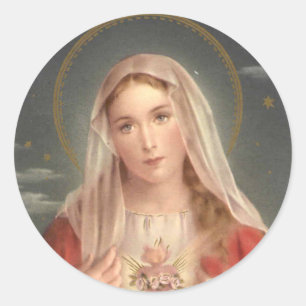Pegatina Redonda La Madonna