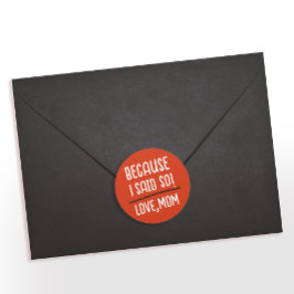 Pegatina Redonda La Madre Blanca Y Roja Moderna Es Divertida Dicien