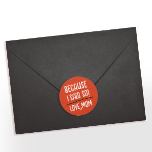 Pegatina Redonda La Madre Blanca Y Roja Moderna Es Divertida Dicien