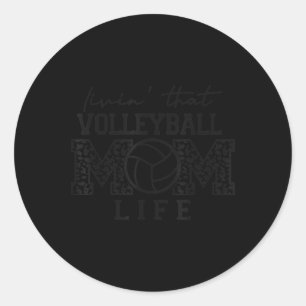 Pegatina Redonda La madre del voleibol vive de la madre Li del vole