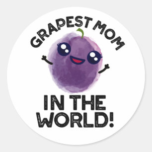Pegatina Redonda La Madre Grapalí En El Mundo De Fruit Funny Pun