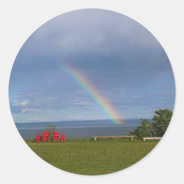 Pegatina Redonda La magia desemboca en el océano (Anverso)