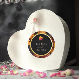 Pegatina Redonda La magia negra se encuentra con el Boda del otoño 