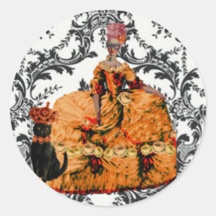 Pegatina Redonda La mágica mascarada Maire Antoinette Halloween