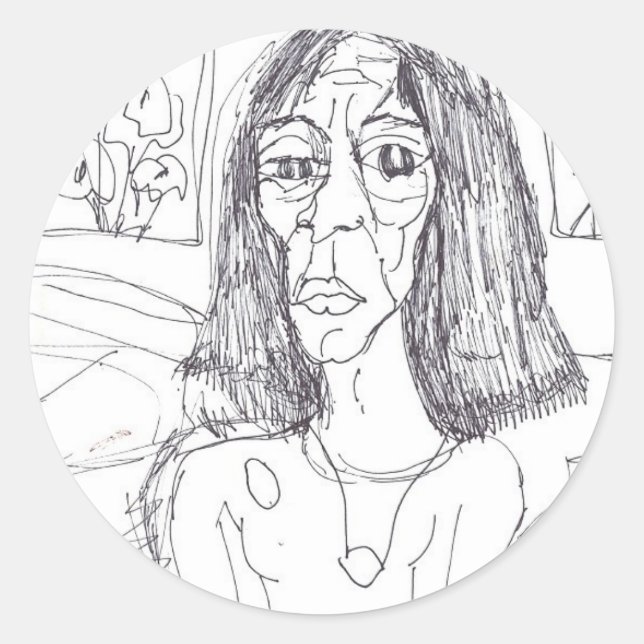 Pegatina Redonda la mamá de plástico (Anverso)