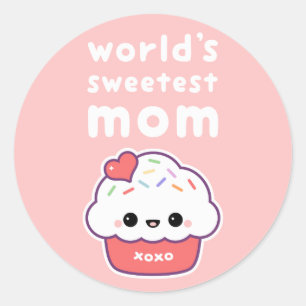 Pegatina Redonda La mamá más dulce del mundo