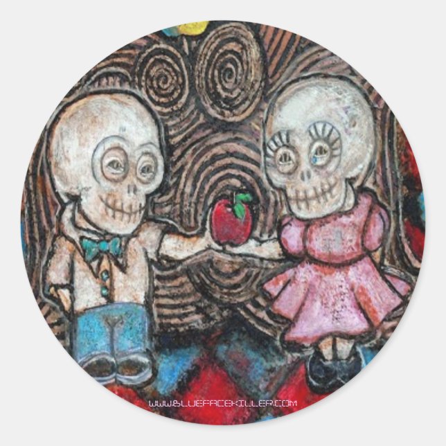 Pegatina Redonda La manzana de Lover (Anverso)