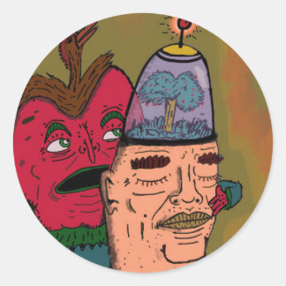 Pegatina Redonda La manzana parlante