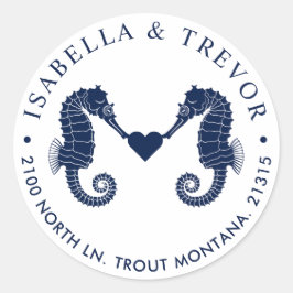 Pegatina Redonda La marea del amor | Dirección de retorno de doble 