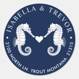 Pegatina Redonda La marea del amor | Dirección de retorno de dos ca