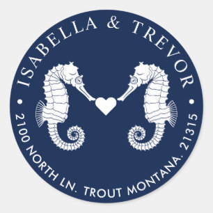 Pegatina Redonda La marea del amor   Dirección de retorno de dos ca